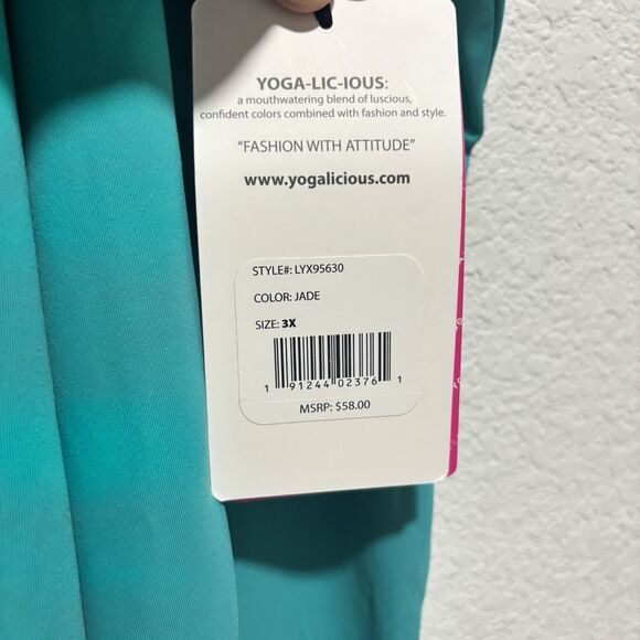 YOGALICIOUS Jade Open Back Long Sleeve Active Workout Yoga Top Plus Size 3x NWT - Picture 5 of 7